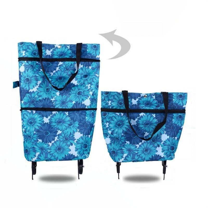 🎉 2026 Sale — Over 13,000 Sold!💞 2-in-1 Foldable Shopping Cart – Carry & Roll with Ease 🛒