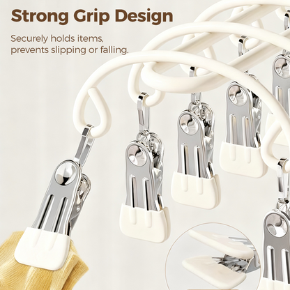 Stainless Steel Laundry Drying Rack with 20 Clips