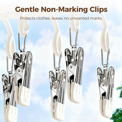 Stainless Steel Laundry Drying Rack with 20 Clips