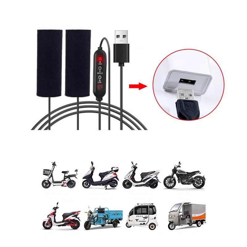 🏍️ 50% OFF NOW ! ❄️ Heated Handlebar Grips for Cycling – Three-Level Temperature Control, Anti-Slip Design & Easy Installation ⚡
