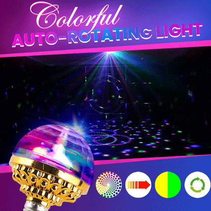 🌈✨ Colorful Rotating Party Light – Auto-Spinning Disco Light