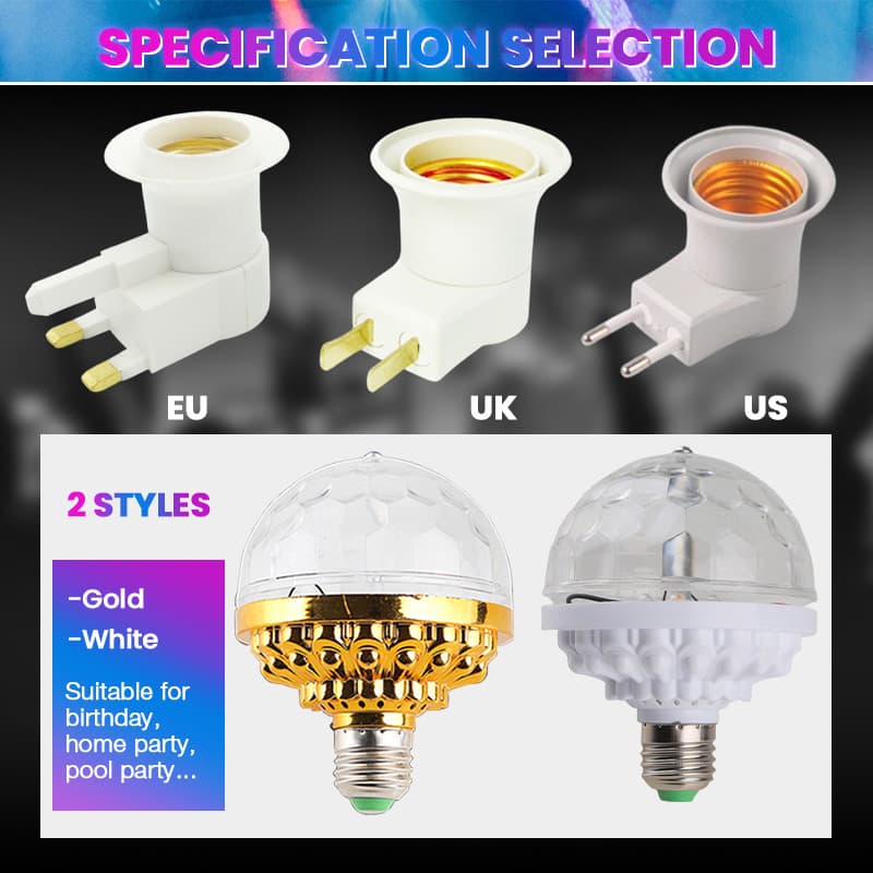 🌈✨ Colorful Rotating Party Light – Auto-Spinning Disco Light
