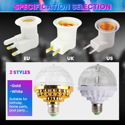🌈✨ Colorful Rotating Party Light – Auto-Spinning Disco Light