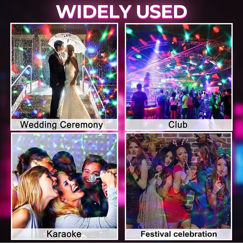 🌈✨ Colorful Rotating Party Light – Auto-Spinning Disco Light
