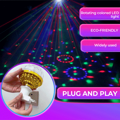 🌈✨ Colorful Rotating Party Light – Auto-Spinning Disco Light