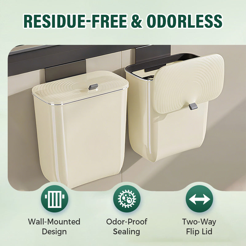 🏠 Hanging Kitchen Bin with Lid – A space-saving essential for compact British kitchens. Locks away food scraps & cooking odours, and clips neatly onto cabinet doors, worktops or walls. Perfect for tea bags, vegetable peelings & daily waste 🍃