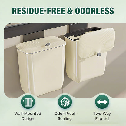 🏠 Hanging Kitchen Bin with Lid – A space-saving essential for compact British kitchens. Locks away food scraps & cooking odours, and clips neatly onto cabinet doors, worktops or walls. Perfect for tea bags, vegetable peelings & daily waste 🍃
