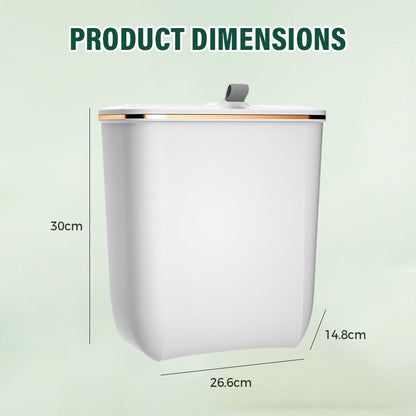🏠 Hanging Kitchen Bin with Lid – A space-saving essential for compact British kitchens. Locks away food scraps & cooking odours, and clips neatly onto cabinet doors, worktops or walls. Perfect for tea bags, vegetable peelings & daily waste 🍃