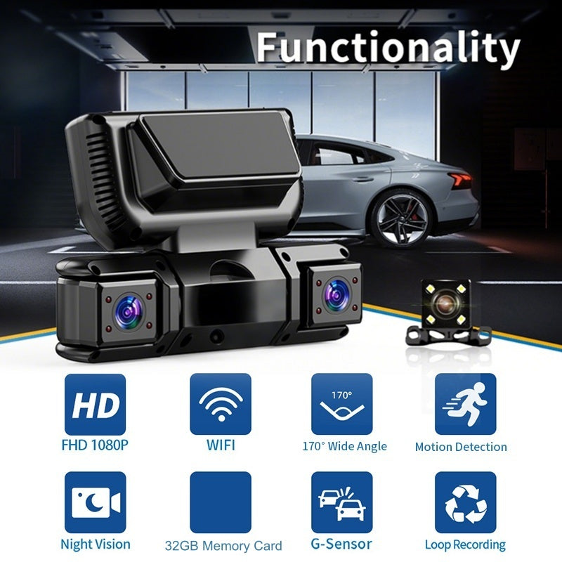 4-Channel Dash Cam with WiFi & Night Vision