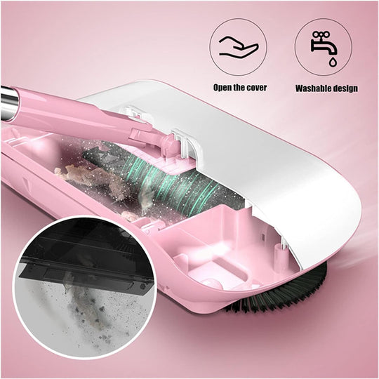 🧹LIMITED TIME 50% OFF! Manual Hands-Free Sweeper Broom, 3-in-1 Sweep Suction Mop Cleaner with Strong Suction Streak-Free Floor Cleaning for Pet Hair Dust Debris
