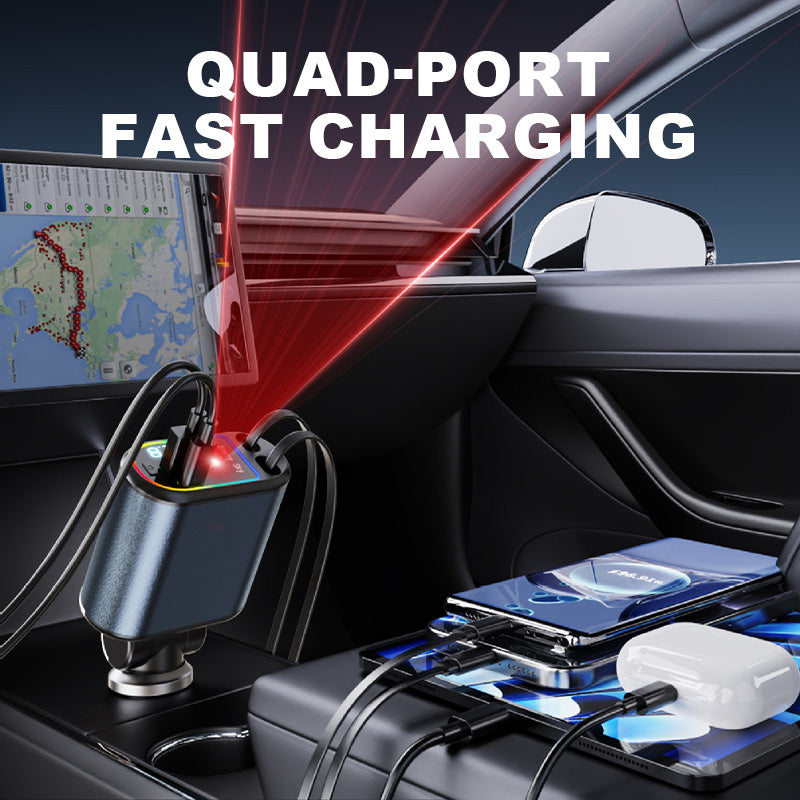 Retractable Car Charger with Starlight