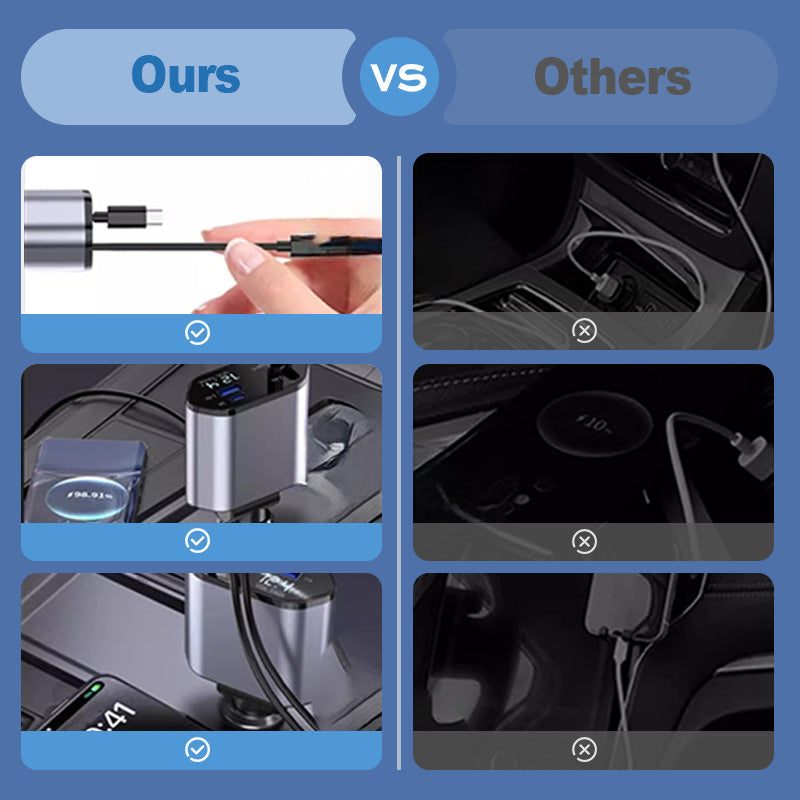 Retractable Car Charger with Starlight