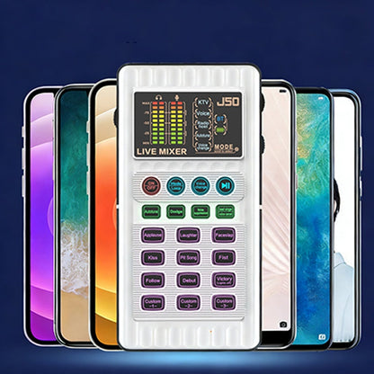 🎙️50% OFF NOW! Portable Handheld Live Sound Card with Voice Changer – J50 Audio Mixer, Multiple Sound Effects & Bluetooth for Streaming, Podcast & Karaoke