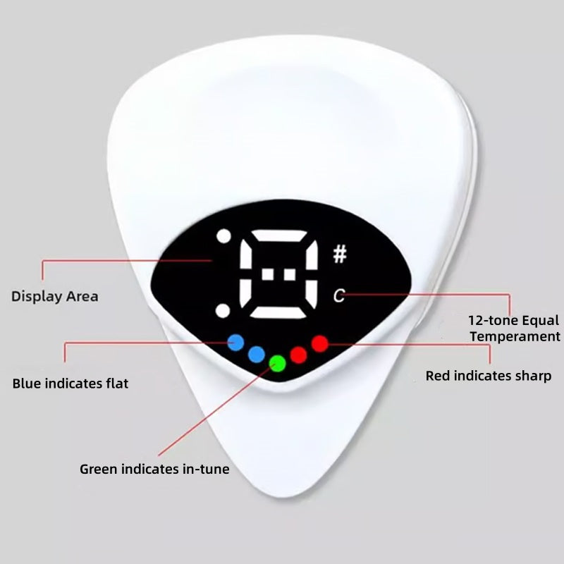 Portable 2-in-1 Guitar Pick & Tuner