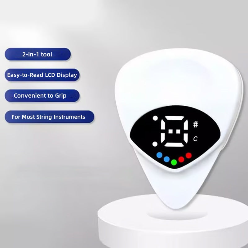 Portable 2-in-1 Guitar Pick & Tuner