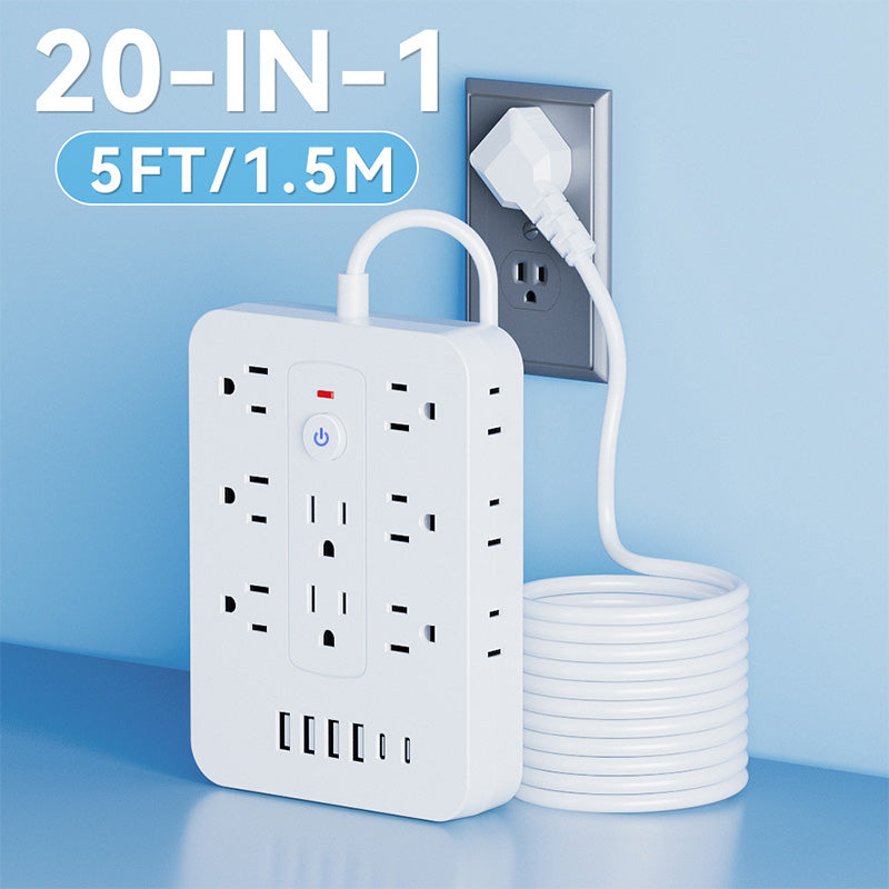 20-in-1 Power Strip with Overload Protection