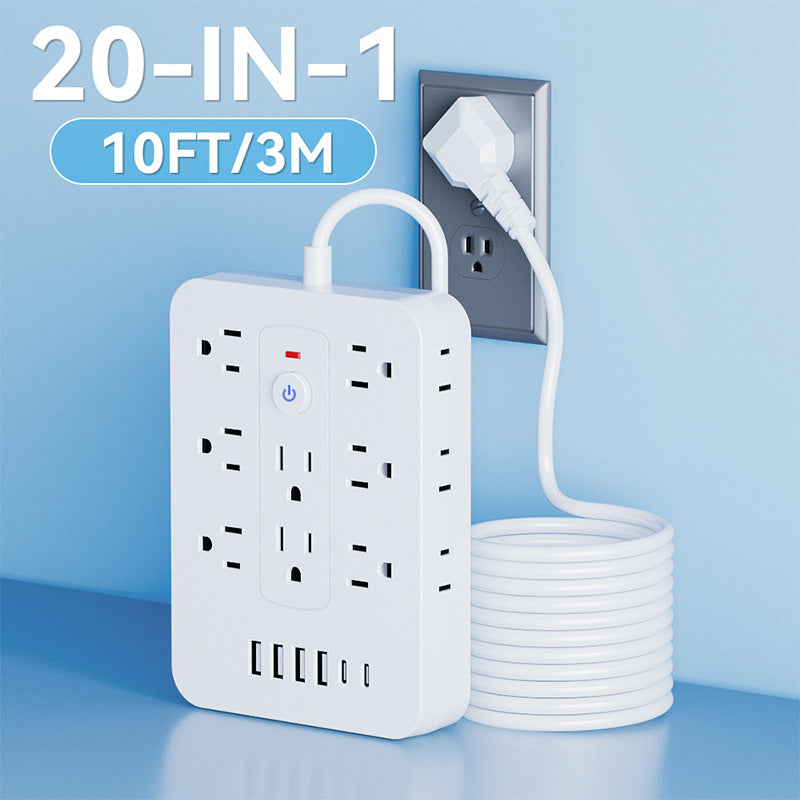20-in-1 Power Strip with Overload Protection