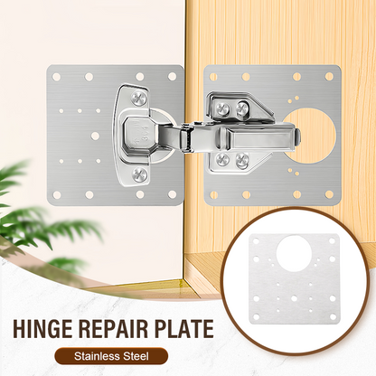 🚪 50% OFF NOW! 🔧 Hinge Repair Plate – Fix Loose Cabinet Doors Fast, No Replacement – Stainless Steel & Dual-Sided 🛠️