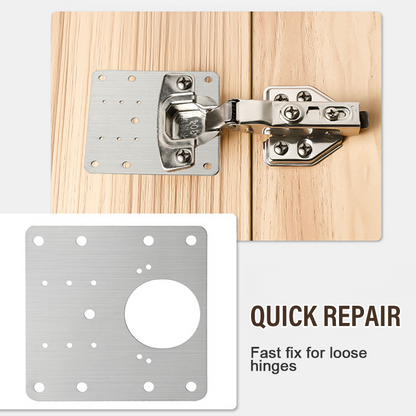 🚪 50% OFF NOW! 🔧 Hinge Repair Plate – Fix Loose Cabinet Doors Fast, No Replacement – Stainless Steel & Dual-Sided 🛠️