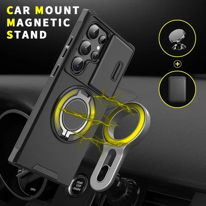 Camera Protection Magnetic Stand Phone Case for Samsung