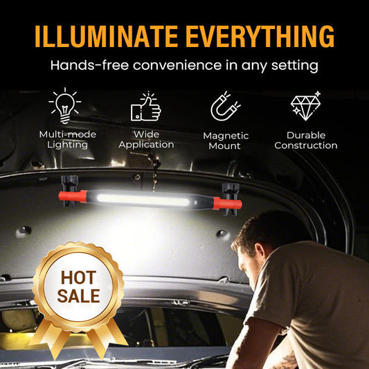 📢📢49% OFF !! ⏰3000LM LED Work Light – Magnetic + hook, 5200mAh battery, 360° rotation. Type‑C fast charge. Bright as day anywhere! 🔋✨