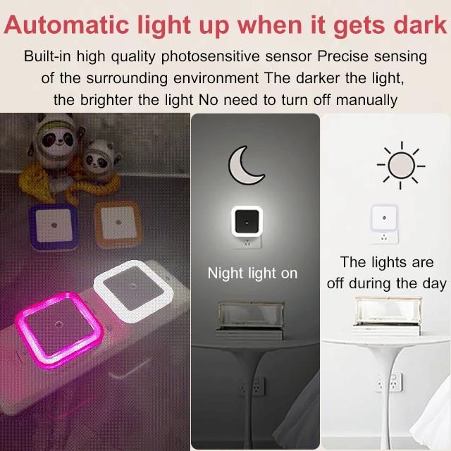 Night Light, Plug in Night Light, Dusk to Dawn Nightlight Led Night Lights for Bedroom, Bathroom, Hallway Warm White Home Lighting