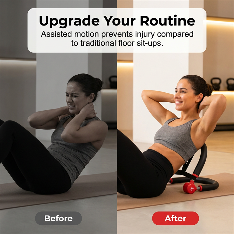 💪LIMITED-TIME 50% OFF! 🛡️Core & Sit‑Up Exercise Machine – Assisted rebound protects your back, thick foam padding supports neck & spine. 🏠✨