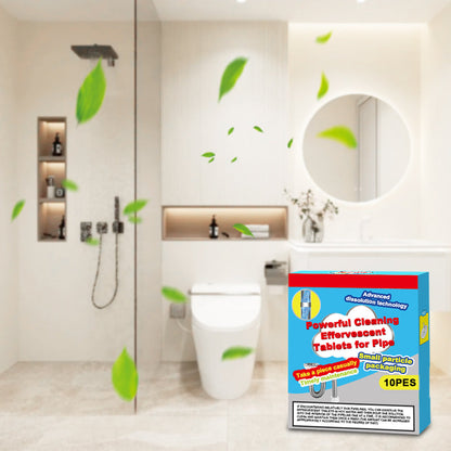 💦Powerful Cleaning Effervescent Tablets for Pipe, Fast Dissolve Hair Grease Clogs✨