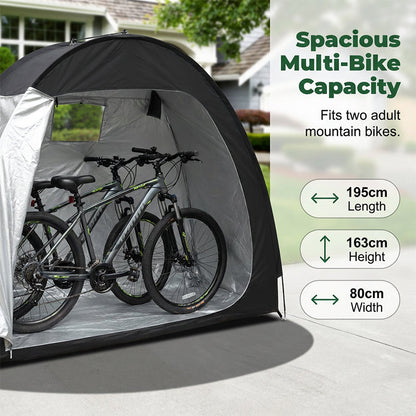 🥳2026 HOT SALE🥳💞50K+ SOLD!⛺☔ 50% OFF! Outdoor Bike Storage Tent – Waterproof & UV‑protected Oxford fabric. Holds 2 adult bikes or a lawnmower – keep your gear safe all year! 🚲✨