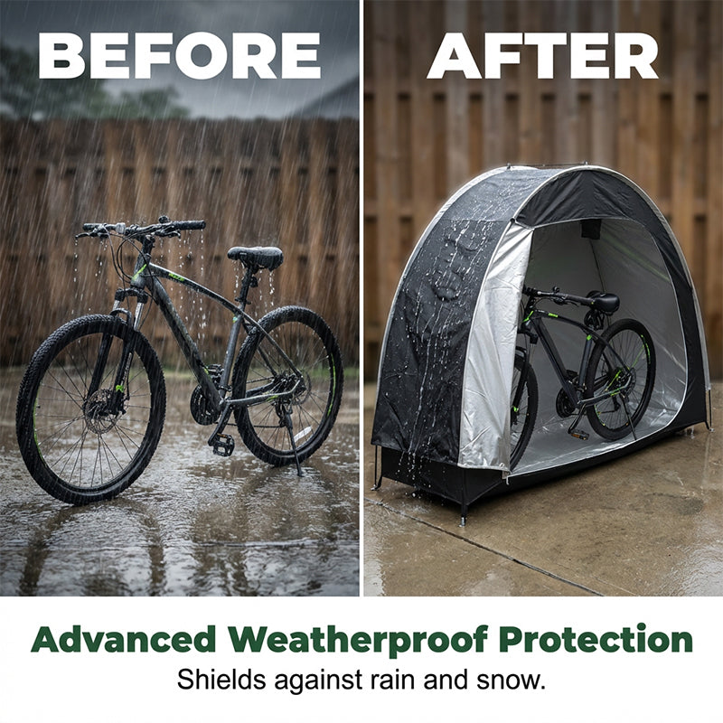 🥳2026 HOT SALE🥳💞50K+ SOLD!⛺☔ 50% OFF! Outdoor Bike Storage Tent – Waterproof & UV‑protected Oxford fabric. Holds 2 adult bikes or a lawnmower – keep your gear safe all year! 🚲✨