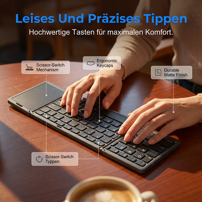 Foldable Bluetooth Keyboard with Touchpad