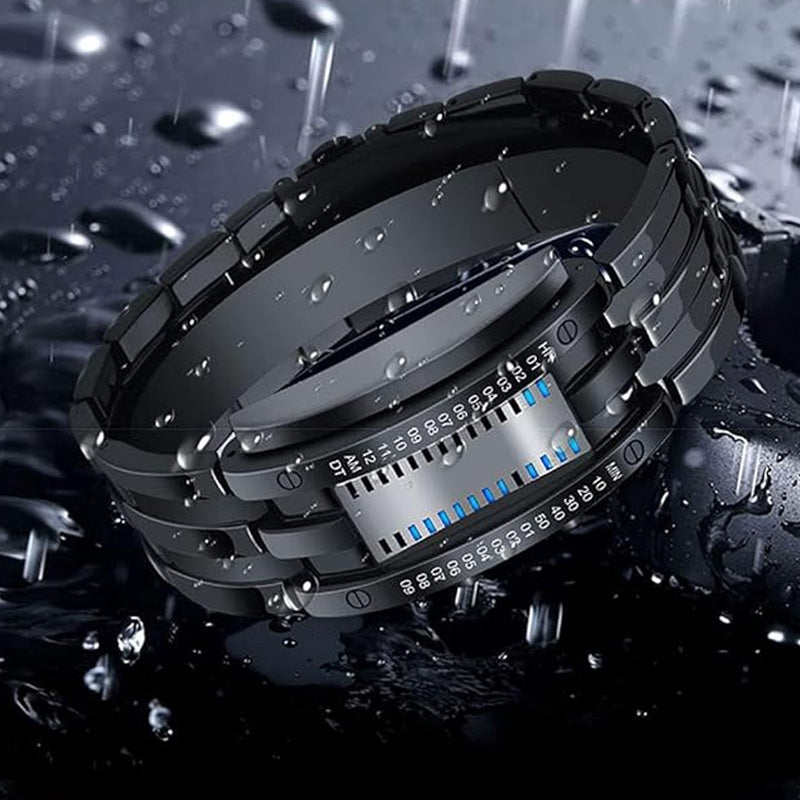 ⌚ LIMITED-TIME 50% OFF✨ Men's Binary LED Watch – Stainless Steel, Blue Light, Sporty, Water-Resistant, Modern ⚡