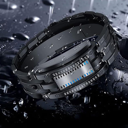 ⌚ LIMITED-TIME 50% OFF✨ Men's Binary LED Watch – Stainless Steel, Blue Light, Sporty, Water-Resistant, Modern ⚡