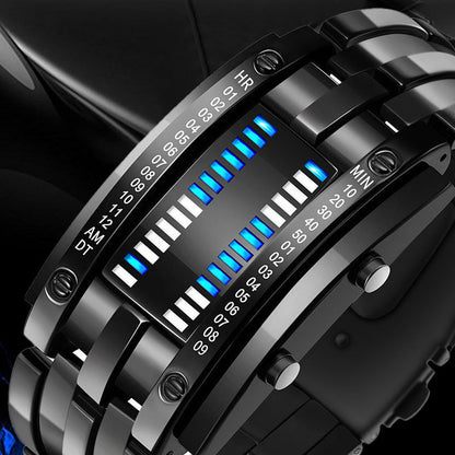 ⌚ LIMITED-TIME 50% OFF✨ Men's Binary LED Watch – Stainless Steel, Blue Light, Sporty, Water-Resistant, Modern ⚡