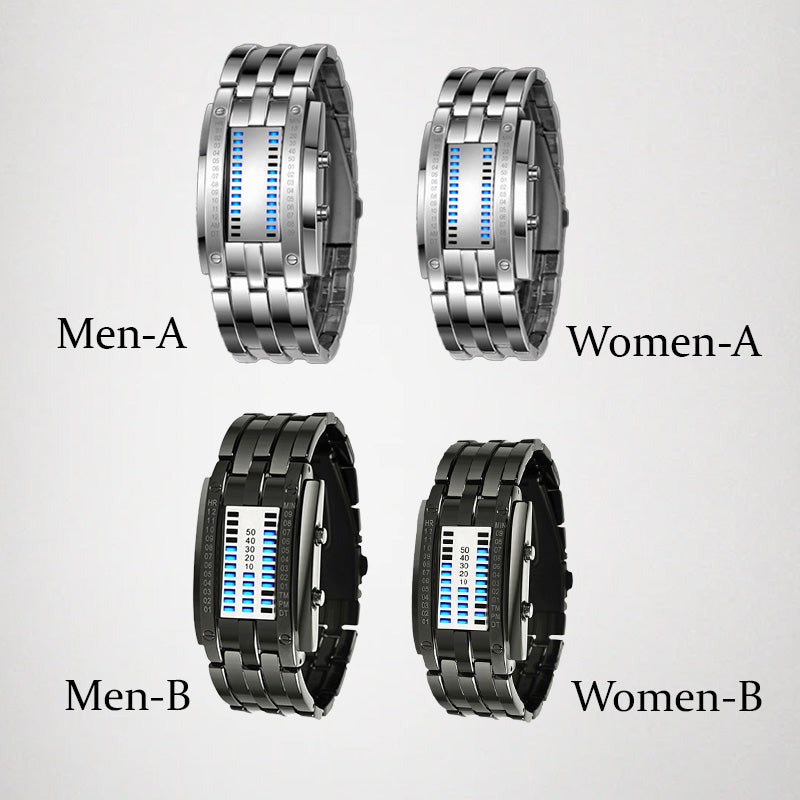 ⌚ LIMITED-TIME 50% OFF✨ Men's Binary LED Watch – Stainless Steel, Blue Light, Sporty, Water-Resistant, Modern ⚡
