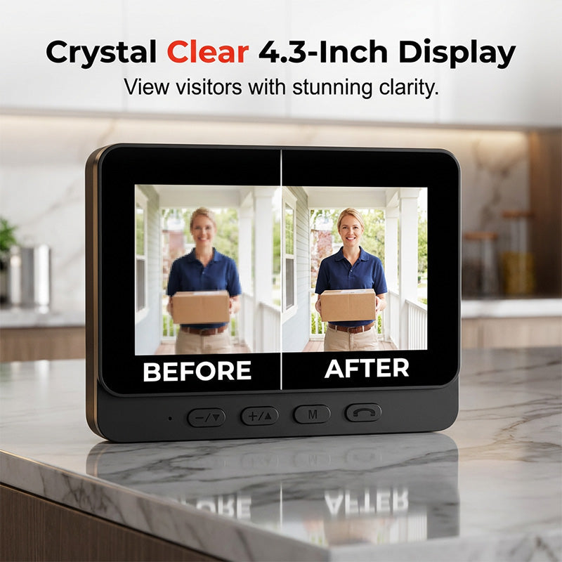 ⏰Smart Video Doorbell with 4.3" Display – Two-Way Audio, Night Vision, Wide Angle