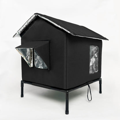 🏠 LIMITED-TIME 50% OFF! 🐈Elevated Insulated Outdoor Cat House – Weather-Resistant Shelter with Thermal Lining & Raised Stand