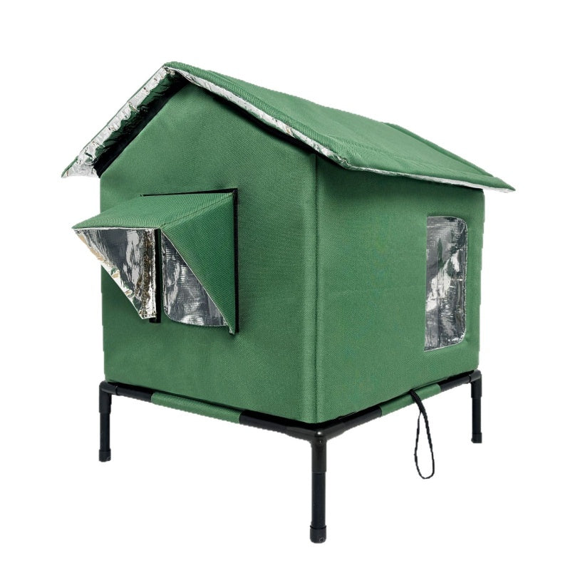 🏠 LIMITED-TIME 50% OFF! 🐈Elevated Insulated Outdoor Cat House – Weather-Resistant Shelter with Thermal Lining & Raised Stand