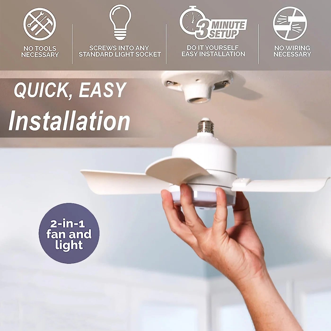 🔥sale 60%OFF-🎁2-IN-1 PORTABLE CEILING FAN & LIGHT with Remote Control