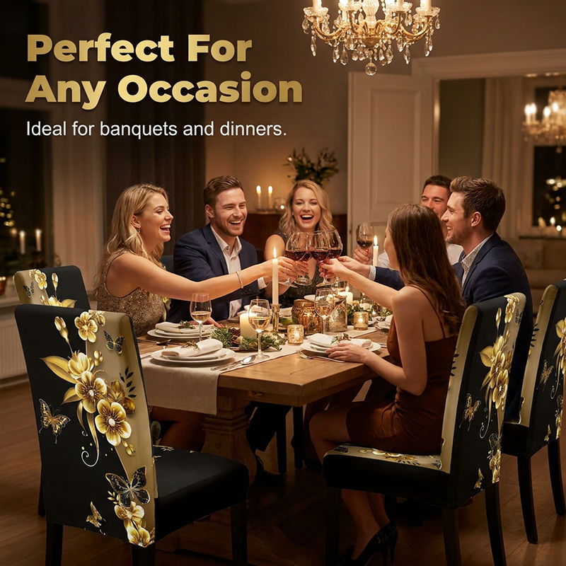 🪑 Stretch Dining Chair Covers – Instant Chair Makeover