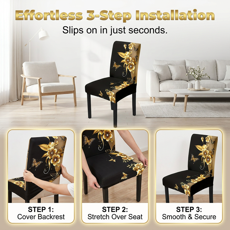 🪑 Stretch Dining Chair Covers – Instant Chair Makeover