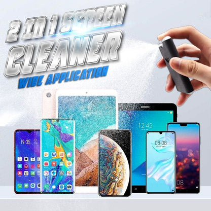 📢📢BUY 1  GET 1 FREE !! ⏰2-in-1 Screen Cleaner & Microfiber Cloth: Spray & Wipe, No Residue, Portable