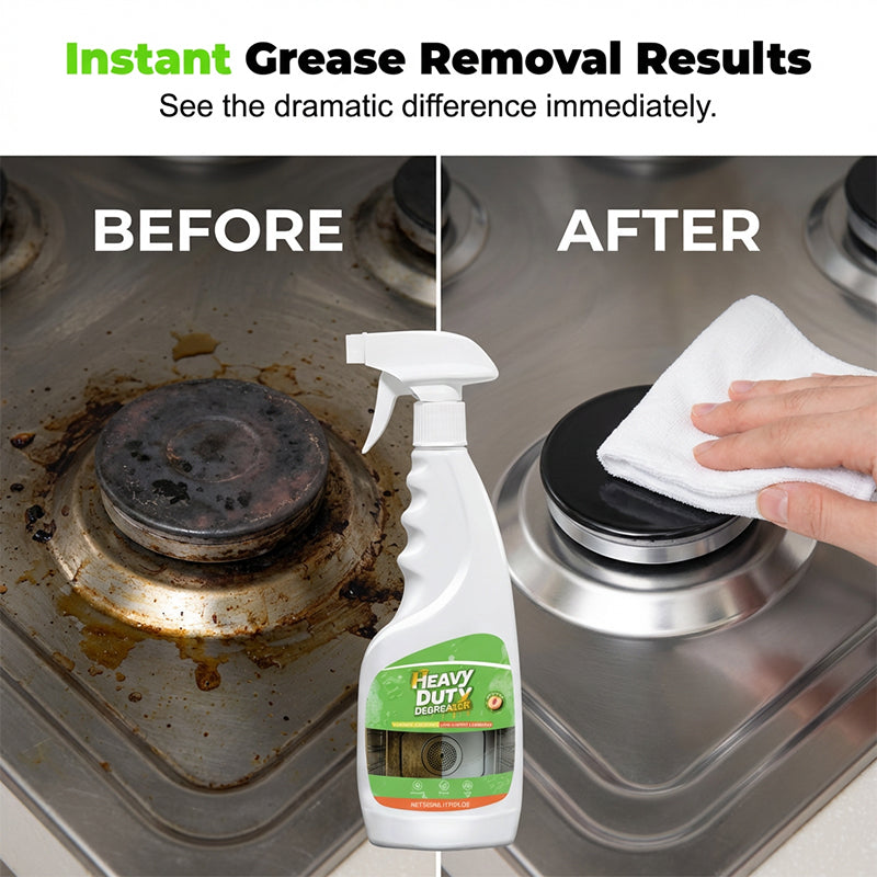 🏆 Heavy-Duty Kitchen Degreaser Spray – Fast Grease Remover 🍑