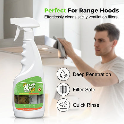 🏆 Heavy-Duty Kitchen Degreaser Spray – Fast Grease Remover 🍑