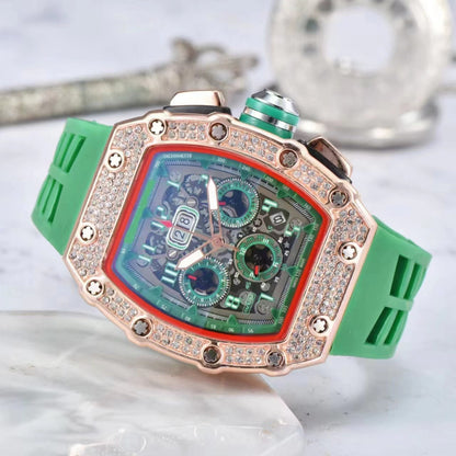 ⌚ LIMITED-TIME 50% OFF! ✨ Luxury Men's Tonneau-Shaped Watch – Rhinestone, Sleek, Bold 🪩
