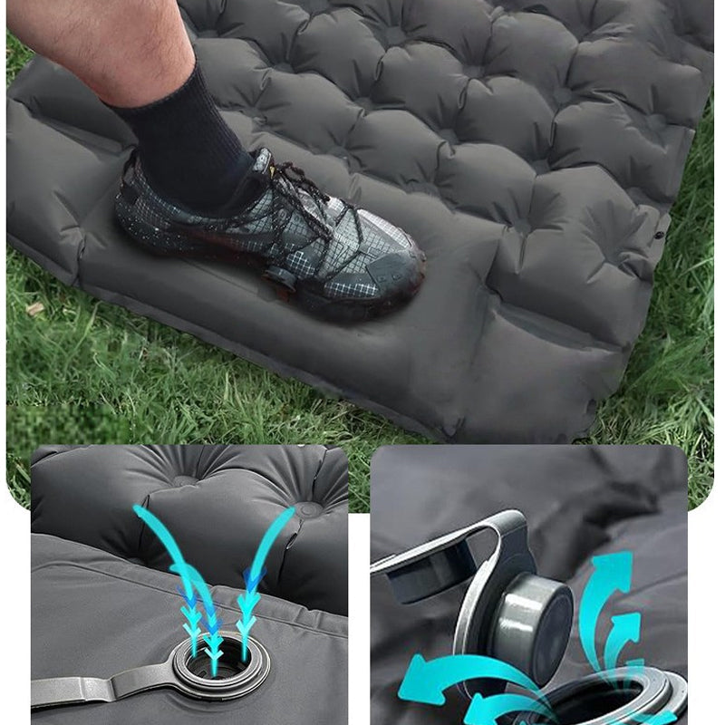 🍃 PROMO EXCEPTIONAL 50% OFF ! 🛏️ Matelas Gonflable Portable Léger – Pompe Intégrée au Pied, Oreiller Inclus & 10 cm d’Épaisseur – Confort Optimal pour le Camping et les Voyages ✅🎒