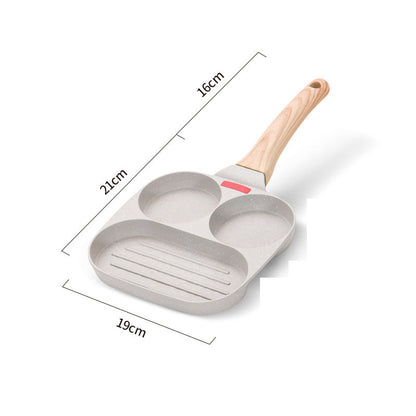 🍳50% OFF NOW! 3‑in‑1 Non‑Stick Breakfast Skillet‑Multi‑Compartment Divided Frying Pan, Even Heat Distribution Cookware Compatible with All Stovetops for Eggs, Pancakes & Morning Meals
