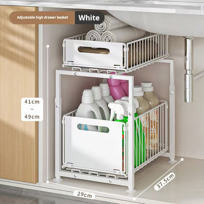 💪🥫 FLASH SALE 50% OFF! Double-Tier Pull-Out Shelf Cabinet Organiser – 5 Height Adjustments, 2 Pull-Out Tiers, Carbon Steel & Large Capacity – No Assembly Required ✨