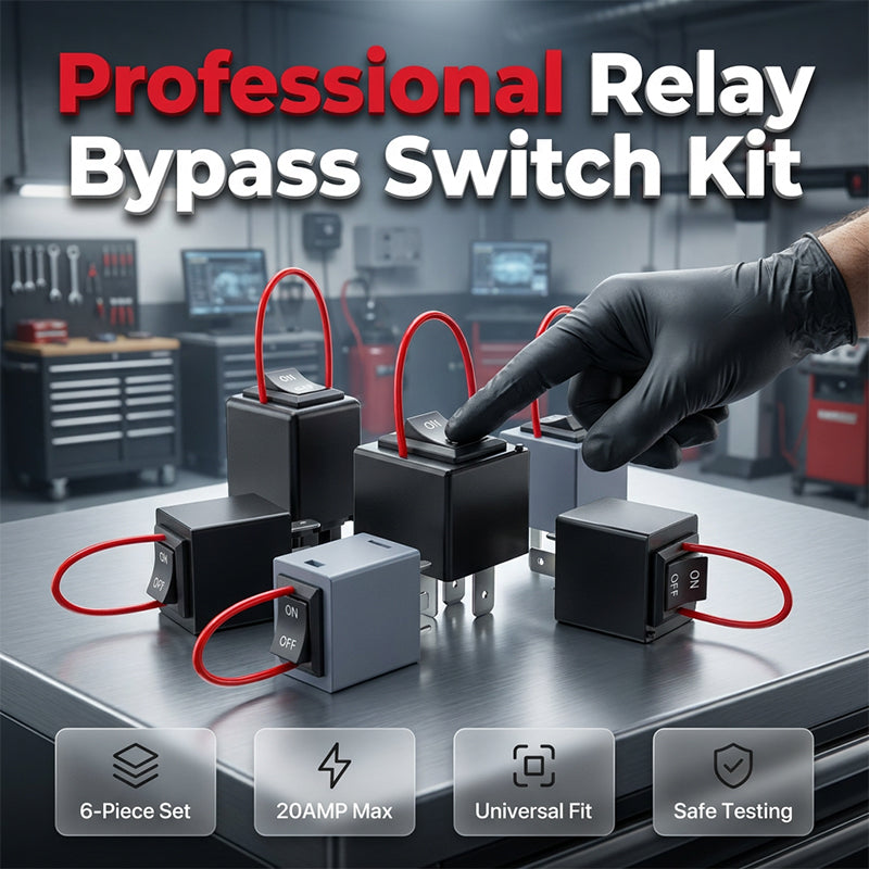 🔧 Automotive Relay Tester & Bypass Jumper Kit – 20A 12V Circuit Test Switch for Fuel Pumps, Fans & Motors