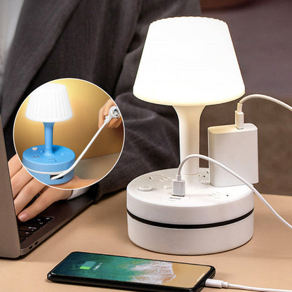 🥳2026 HOT SALE🥳💞50K+ SOLD! 💡🔌 50% OFF! 3‑Outlet USB Power Strip with Lamp – 3 AC + 2 USB‑A + 2 USB‑C, built‑in desk lamp with 3 light colours. Perfect bedside charger – no more searching for plugs! 🛏️✨